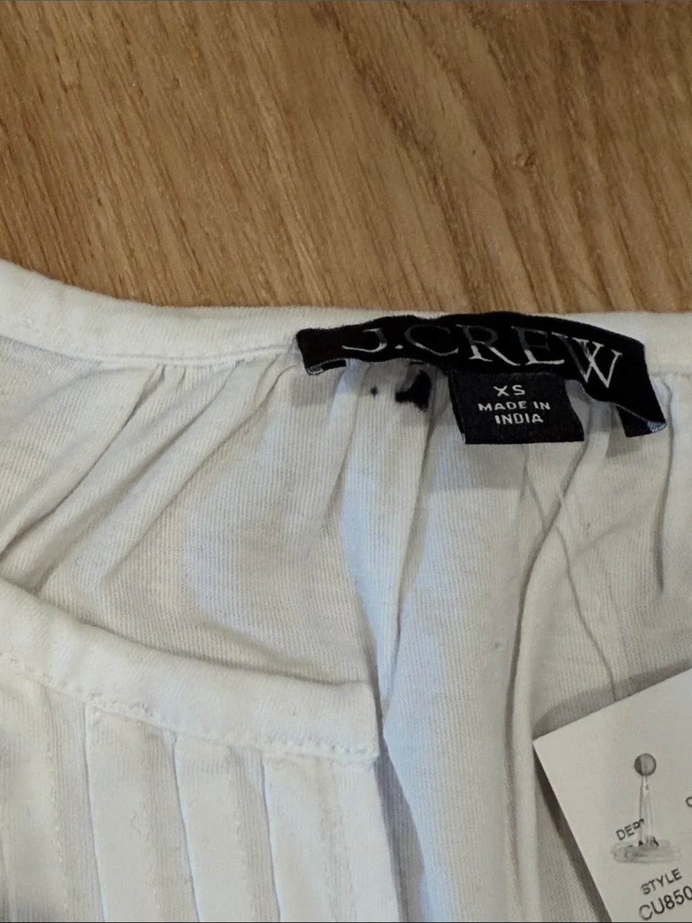 J Crew Lace-trim puff-sleeve shirt in broken-in jersey